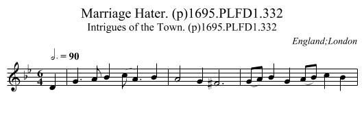 Marriage Hater. (p)1695.PLFD1.332 - staff notation
