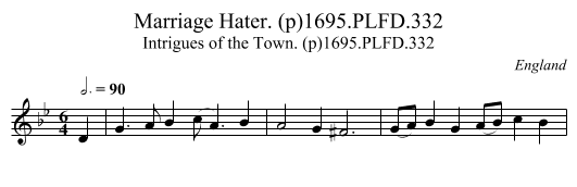 Marriage Hater. (p)1695.PLFD.332 - staff notation
