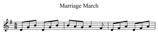 Marriage March - staff notation