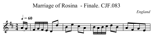 Marriage of Rosina  - Finale. CJF.083 - staff notation
