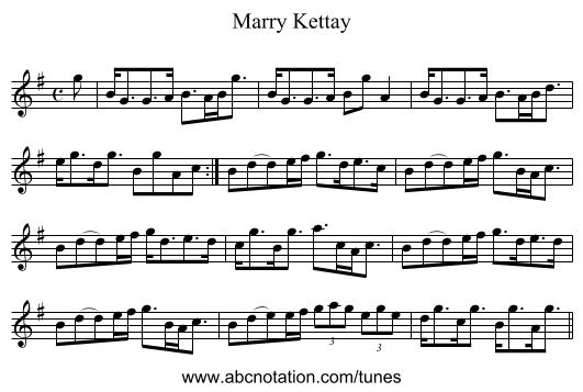 Marry Kettay - staff notation