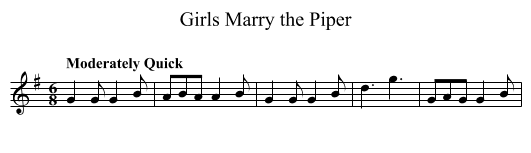 Marry the Piper, Girls - staff notation