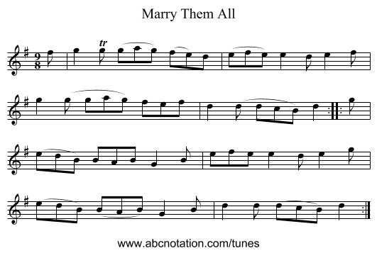 Marry Them All - staff notation