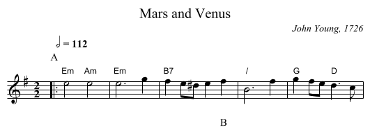 Mars and Venus - staff notation