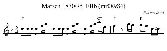 Marsch 1870/75  FBb (mr08984) - staff notation