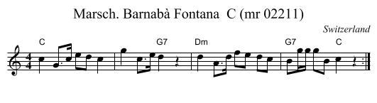 Marsch. Barnabà Fontana  C (mr 02211) - staff notation