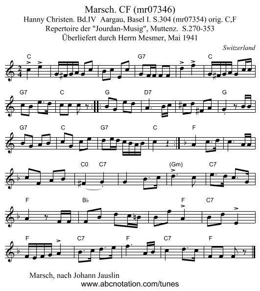 Marsch. CF (mr07346) - staff notation