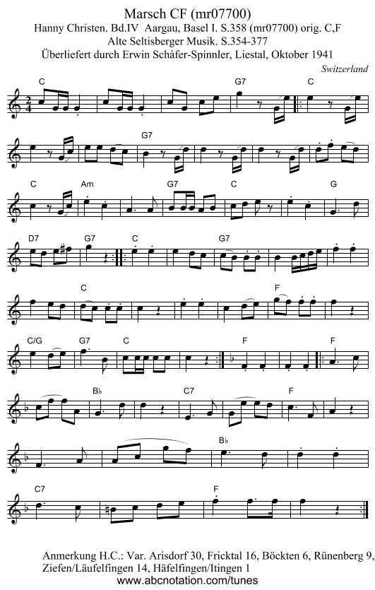 Marsch CF (mr07700) - staff notation
