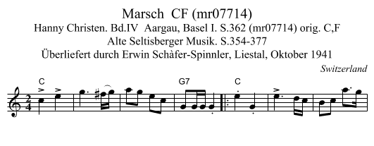 Marsch  CF (mr07714) - staff notation