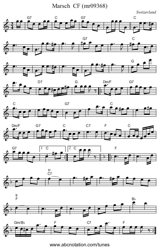 Marsch  CF (mr09368) - staff notation