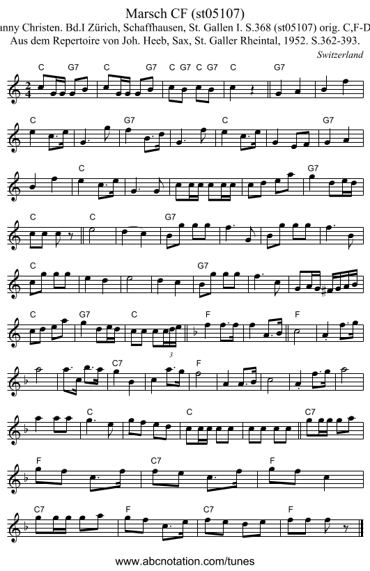 Marsch CF (st05107) - staff notation