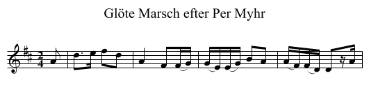 Marsch efter Per Myhr, Glöte - staff notation