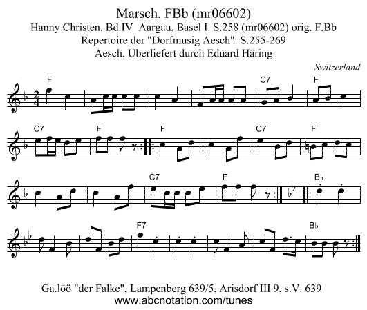 Marsch. FBb (mr06602) - staff notation