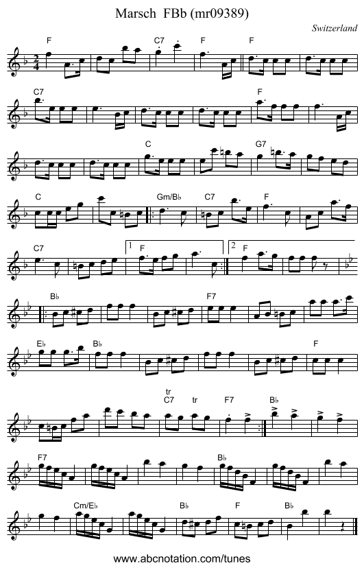 Marsch  FBb (mr09389) - staff notation