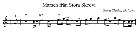 Marsch från Stora Skedvi - staff notation