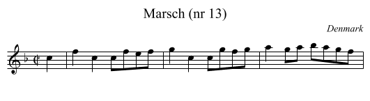 Marsch (nr 13) - staff notation