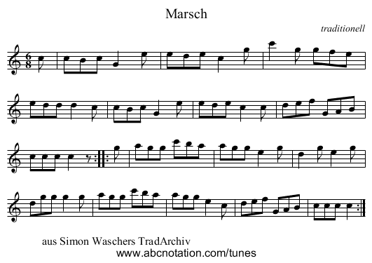 Marsch - staff notation