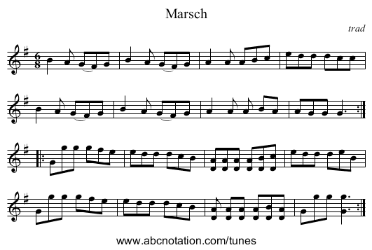 Marsch - staff notation