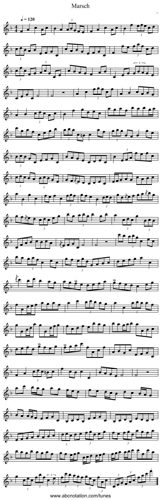 Marsch - staff notation