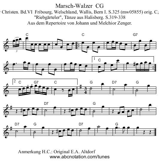 Marsch-Walzer CG - staff notation