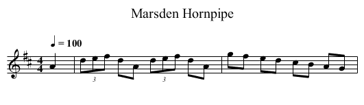 Marsden Hornpipe - staff notation