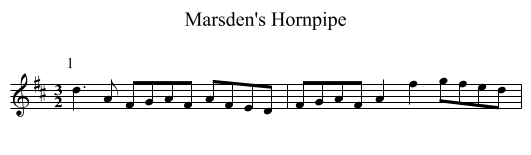 Marsden's Hornpipe - staff notation