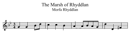 Marsh of Rhyddlan, The - staff notation