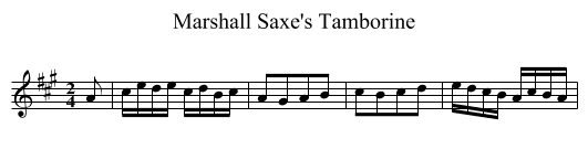 Marshall Saxe's Tamborine - staff notation