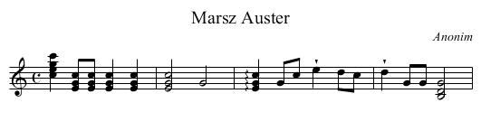 Marsz Auster - staff notation