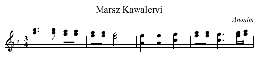Marsz Kawaleryi - staff notation