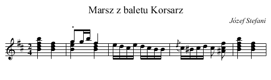 Marsz z baletu Korsarz - staff notation