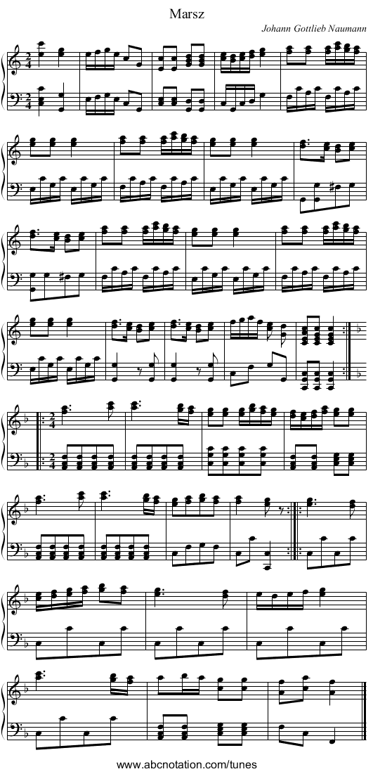 Marsz - staff notation