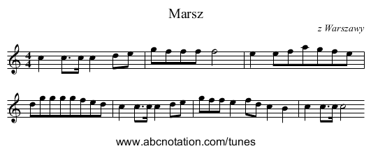 Marsz - staff notation