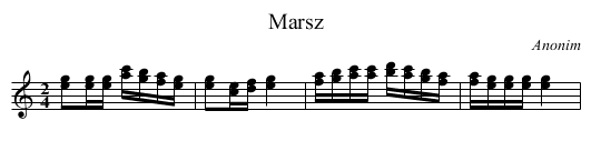 Marsz - staff notation