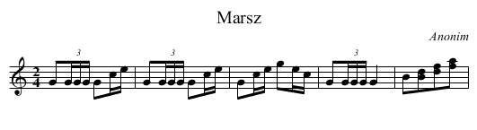 Marsz - staff notation