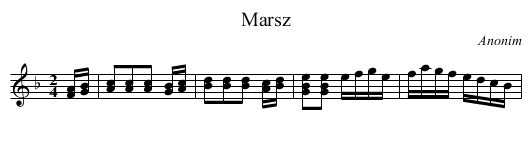 Marsz - staff notation