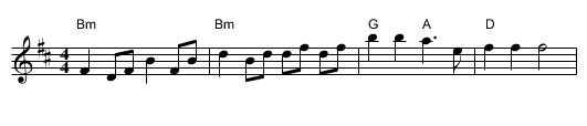 Marten in the bag - staff notation