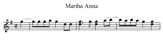 Martha Anna - staff notation