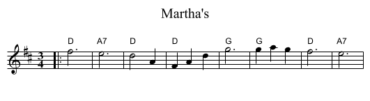 Martha's - staff notation