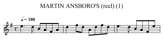 MARTIN ANSBORO'S (reel) (1) - staff notation