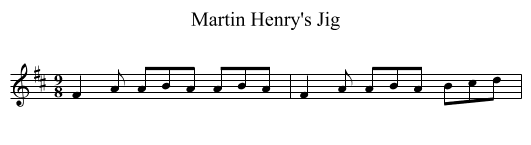 Martin Henry's Jig - staff notation