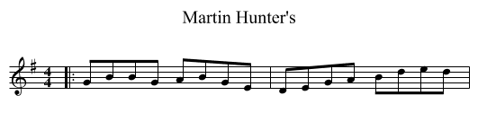 Martin Hunter's - staff notation