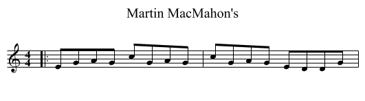 Martin MacMahon's - staff notation