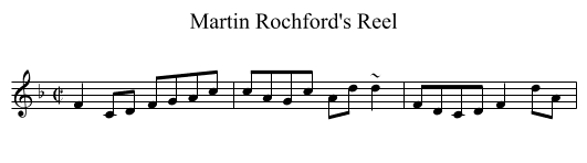 Martin Rochford's Reel - staff notation