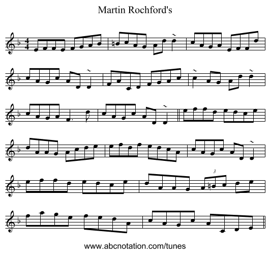 Martin Rochford's - staff notation