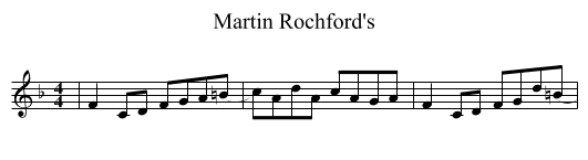 Martin Rochford's - staff notation