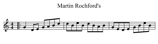 Martin Rochford's - staff notation