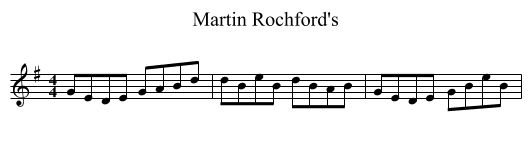 Martin Rochford's - staff notation