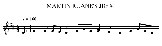 MARTIN RUANE'S JIG #1 - staff notation