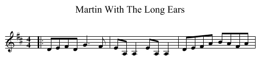 Martin With The Long Ears - staff notation